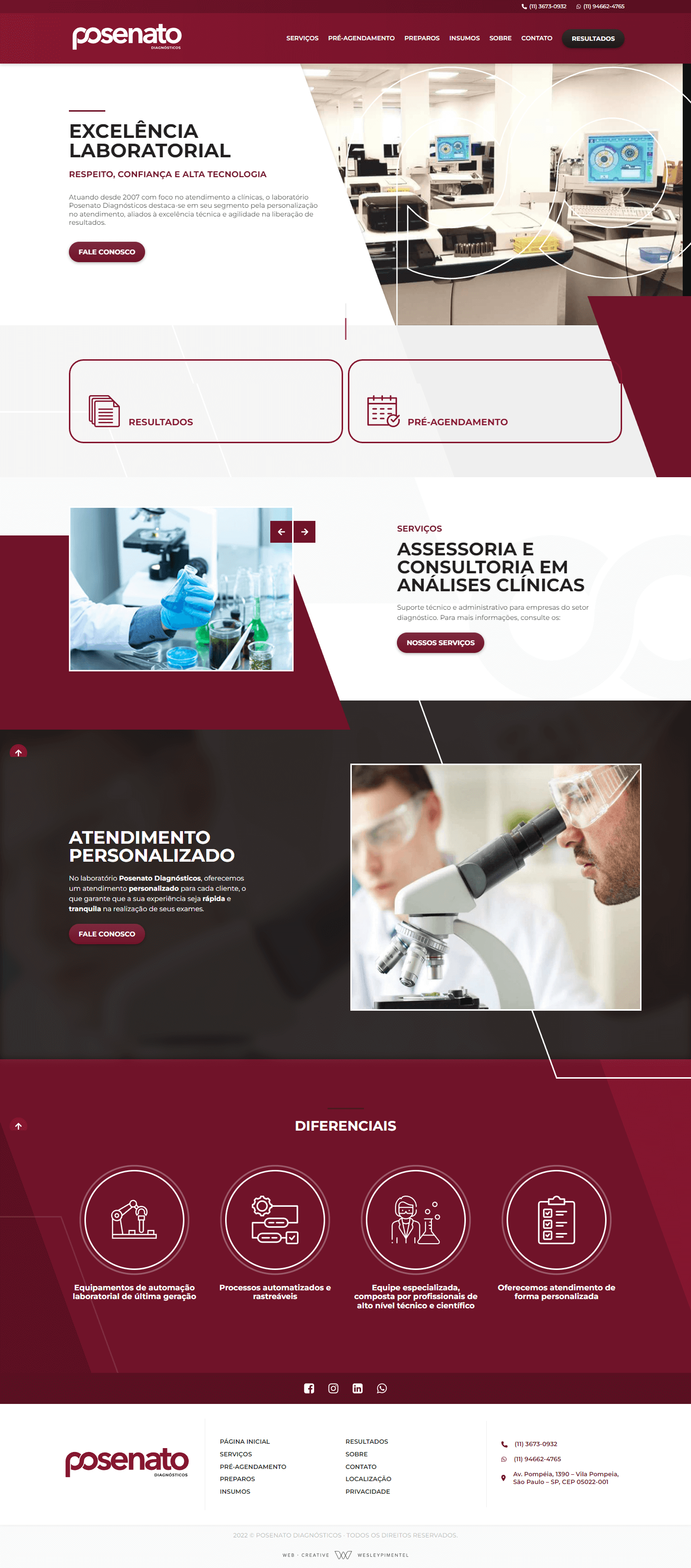 Posenato Diagnósticos - Website